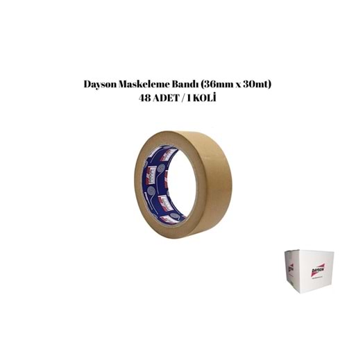 Dayson Maskeleme Bandı Kahverengi (36mm x 30mt) 48ad