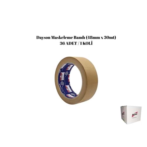Dayson Maskeleme Bandı Kahverengi (48mm x 30mt) 36ad