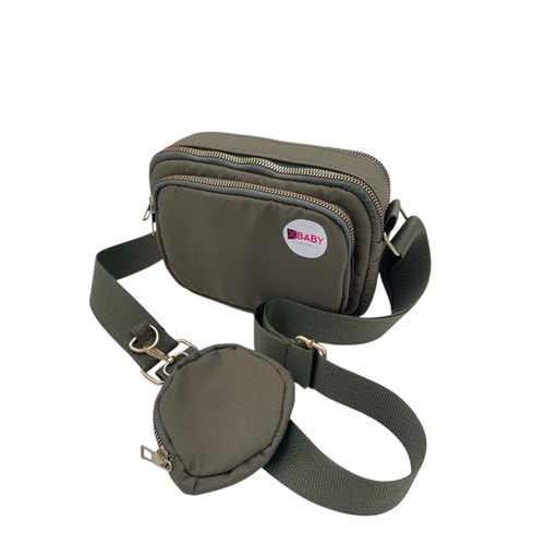 Xbaby Mini Cüzdanlı Kumaş Çapraz Çanta Haki