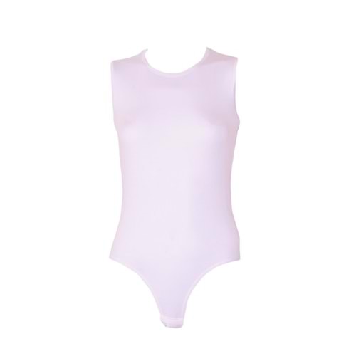 Belinay 0816 Sıfır Kol Bayan Çıtçıtlı Body Beyaz L