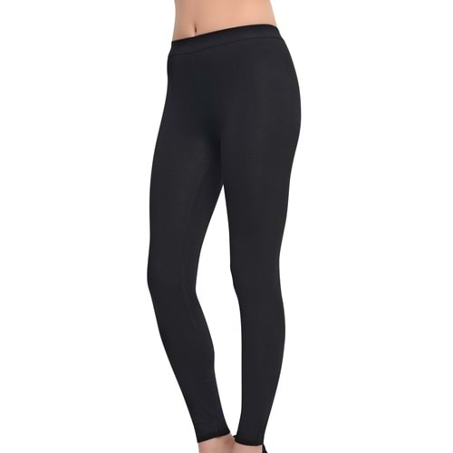 Belinay 5017 interlock Viscose Bayan Uzun Tayt Siyah L