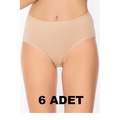 Belinay 6 Adet 0107 Kadın Yüksek Bel Bato Külot Ten 3