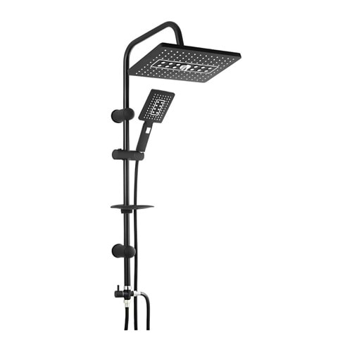 Hırsan Robot Duş Takımı/Seti Siyah Lüx Kare