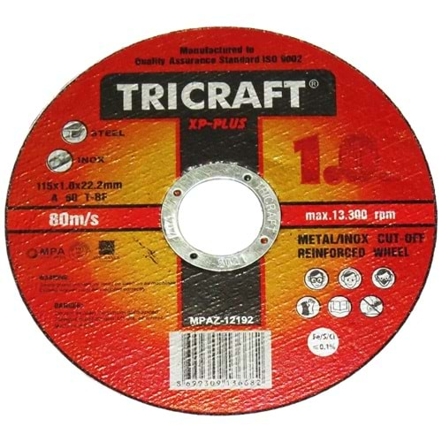 Hırsan Tricraft İnox Kesici Disk 115x1.0x22.23 mm