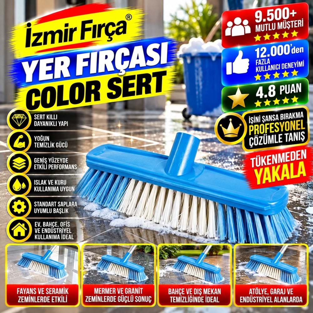 İzmir Fırça Yer Fırçası Color Sert