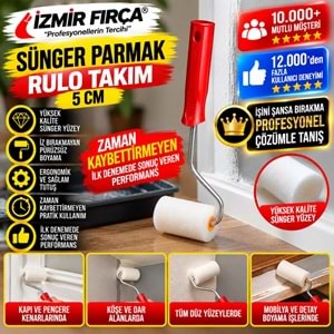 İzmir Fırça Sünger Parmak Rulo Takım 5cm