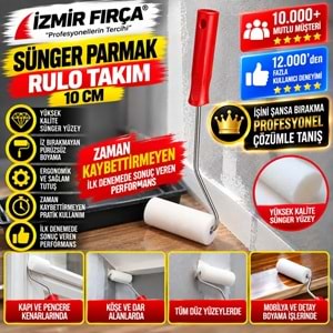İzmir Fırça Sünger Parmak Rulo Takım 10cm