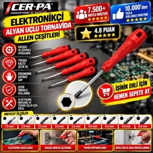 Cer-pa Elektronikçi Alyan Uçlu Tornavida 4.0x80