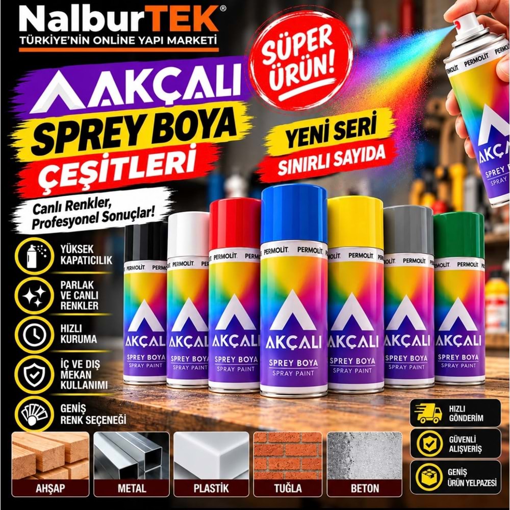 Akçalı Sprey Boya 400ml 306 Gri
