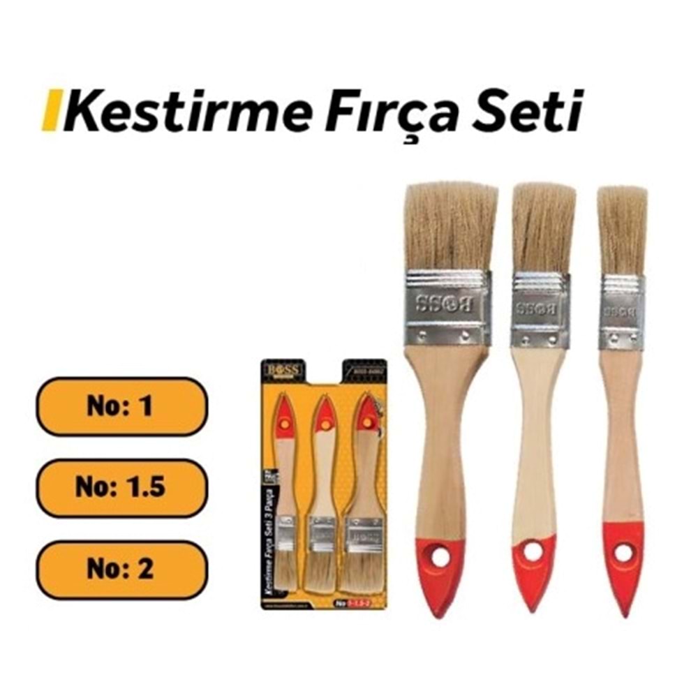 Boss Kestirme Fırça Seti 3 Parça