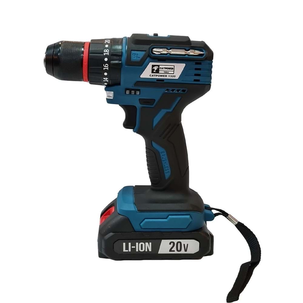Catpower 1320 Şarjlı Akülü Vidalama Darbeli Matkap 20V 2.0AH