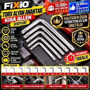 Fixio Torx Alyan Anahtar Kısa T30