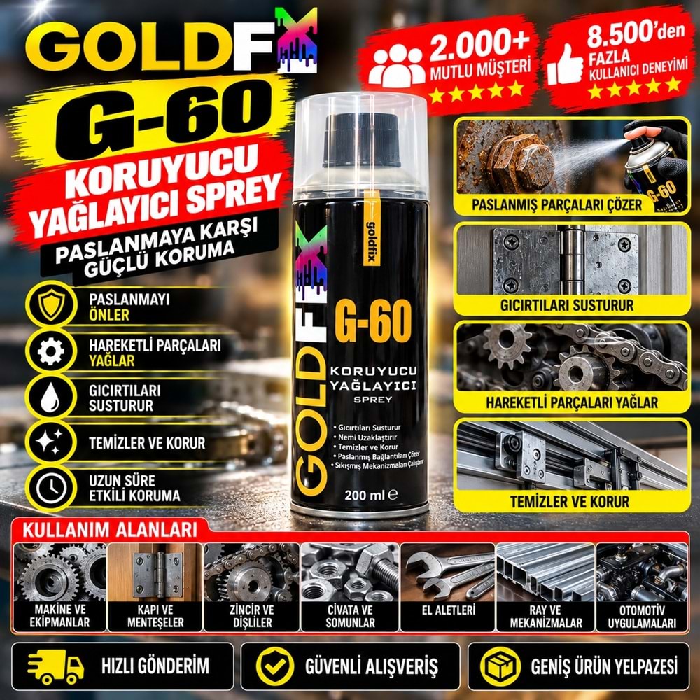 Goldfix GD-60 Yağlayıcı Sprey 200ml