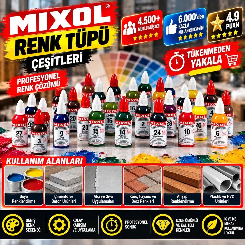 Mixol Renk Tüpü Kanarya Sarısı No:7 - 20ml