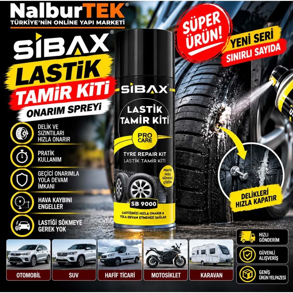 Sibax Lastik Tamir Kiti Onarım Spreyi 400ml