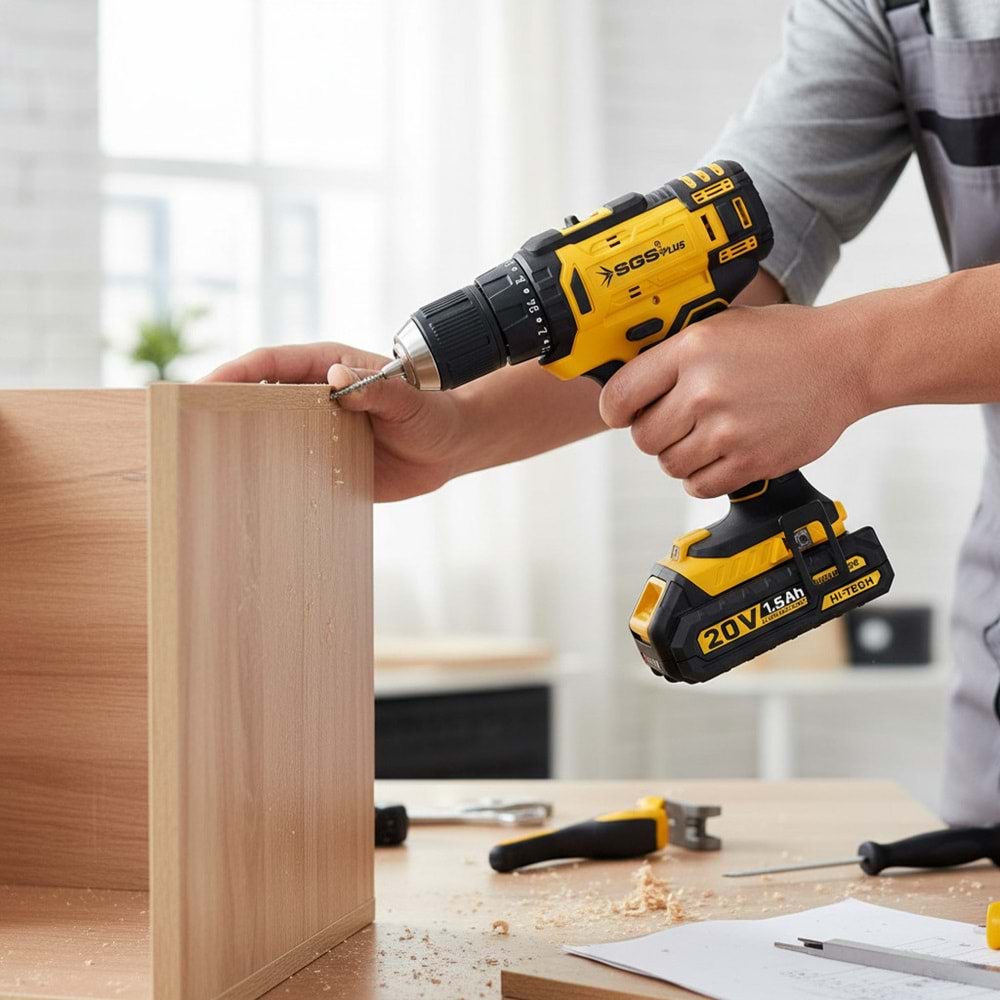SGS Şajlı Akülü Darbeli Matkap 20V 1.5Ah
