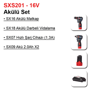 Stechend Akülü Set SXS201-16V