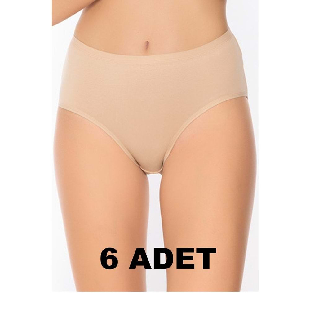 Belinay 6 Adet 0107 Kadın Yüksek Bel Bato Külot Ten 3
