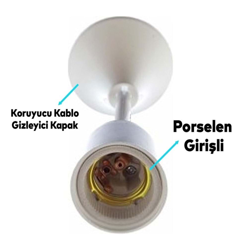 Hırsan Porselen Askılı Duy Tij Takımı