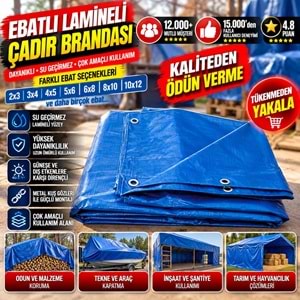 Hırsan Ebatlı Lamineli Çadır Brandası 6x8mt 48m2