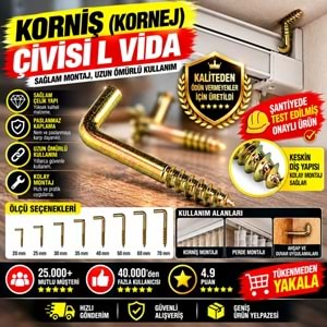 Hırsan Korniş/Kornej Çivisi L Vida 8 No