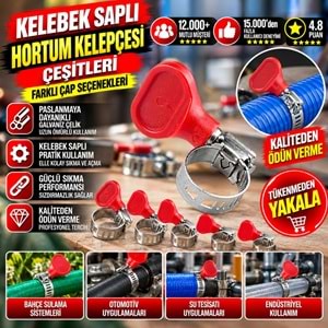 Hırsan Kelebek Saplı Hortum Kelepçesi (5/16 - 1/2) 18-12mm