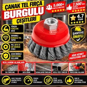 Hırsan Çanak Tel Fırça Burgulu 85mm