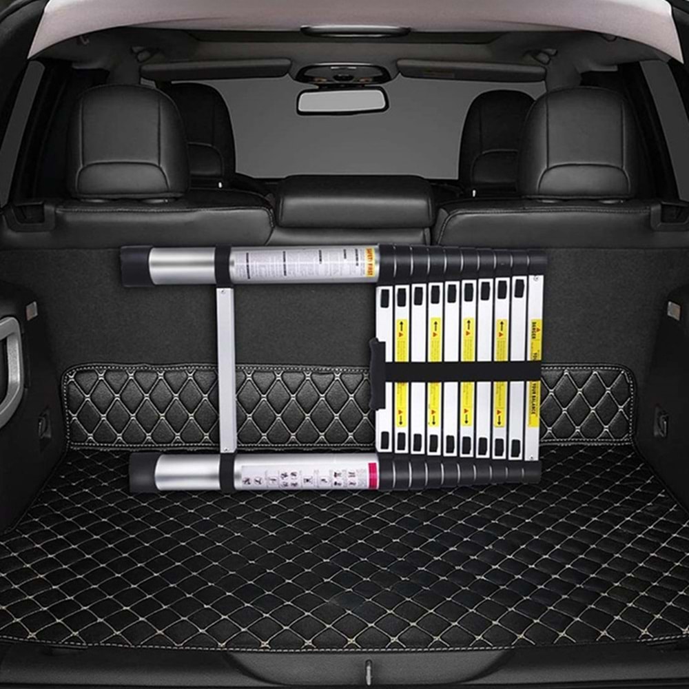 Paslanmaz Çelik Teleskopik Merdiven 2,6mt 9 Basamaklı